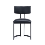 Picture of Black Leather with a Metal Frame Dining Chair