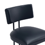 Picture of Black Leather with a Metal Frame Dining Chair
