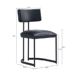 Picture of Black Leather with a Metal Frame Dining Chair