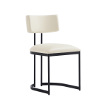 Picture of Cream Leather with a Metal Frame Dining Chair