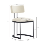 Picture of Cream Leather with a Metal Frame Dining Chair