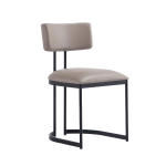 Picture of Taupe Leather with a Metal Frame Dining Chair
