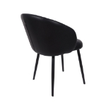 Picture of Metal Vegan Leather Side Chair in Black