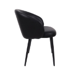 Picture of Metal Vegan Leather Side Chair in Black