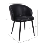 Picture of Metal Vegan Leather Side Chair in Black