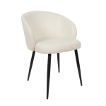 Picture of Metal Vegan Leather Side Chair in Ivory, Stone Grey and Black Finish
