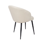 Picture of Metal Vegan Leather Side Chair in Ivory, Stone Grey and Black Finish