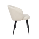 Picture of Metal Vegan Leather Side Chair in Ivory, Stone Grey and Black Finish