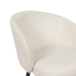 Picture of Metal Vegan Leather Side Chair in Ivory, Stone Grey and Black Finish