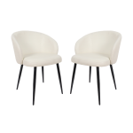 Picture of Metal Vegan Leather Side Chair in Ivory, Stone Grey and Black Finish