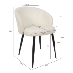 Picture of Metal Vegan Leather Side Chair in Ivory, Stone Grey and Black Finish