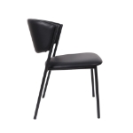 Picture of Metal Vegan Leather Side Chair in Black