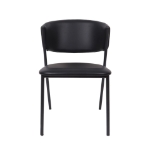 Picture of Metal Vegan Leather Side Chair in Black