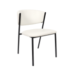 Picture of Metal Vegan Leather Side Chair in Ivory, Stone Grey and Black Finish