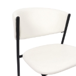 Picture of Metal Vegan Leather Side Chair in Ivory, Stone Grey and Black Finish
