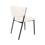Picture of Metal Vegan Leather Side Chair in Ivory, Stone Grey and Black Finish