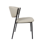 Picture of Metal Vegan Leather Side Chair in Stone Gray