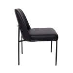 Picture of Black Upholstered Side Chair in Vegan Leather with a Metal Frame