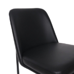 Picture of Black Upholstered Side Chair in Vegan Leather with a Metal Frame