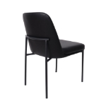 Picture of Black Upholstered Side Chair in Vegan Leather with a Metal Frame