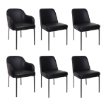 Picture of Black Upholstered Side Chair in Vegan Leather with a Metal Frame