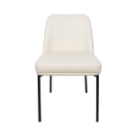 Picture of Ivory Upholstered Side Chair in Vegan Leather with a Metal Frame