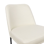 Picture of Ivory, Stone Grey and Black Upholstered Side Chair in Vegan Leather with a Metal Frame