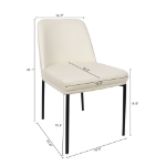 Picture of Ivory Upholstered Side Chair in Vegan Leather with a Metal Frame