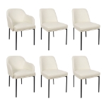 Picture of Ivory Upholstered Side Chair in Vegan Leather with a Metal Frame