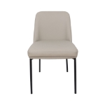 Picture of Stone Grey Upholstered Side Chair in Vegan Leather with a Metal Frame