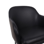 Picture of Black Upholstered Arm Chair in Vegan Leather with a Metal Frame