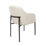 Picture of Ivory Upholstered Arm Chair in Vegan Leather with a Metal Frame