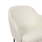 Picture of Ivory, Stone Grey and Black Upholstered Arm Chair in Vegan Leather with a Metal Frame