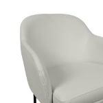Picture of Stone Grey Upholstered Arm Chair in Vegan Leather with a Metal Frame