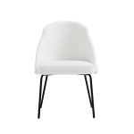 Picture of White Leatherette Dining Chair with Black Legs