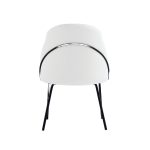 Picture of White Leatherette Dining Chair with Black Legs