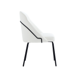Picture of White Leatherette Dining Chair with Black Legs