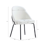 Picture of White Leatherette Dining Chair with Black Legs