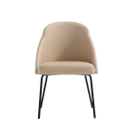 Picture of Tan Leatherette Dining Chair with Black Legs