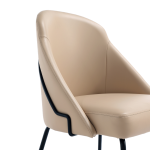 Picture of Tan Leatherette Dining Chair with Black Legs