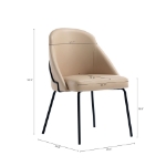 Picture of Tan Leatherette Dining Chair with Black Legs
