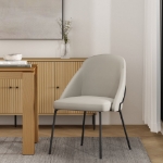 Picture of Grey Leatherette Dining Chair with Black Legs