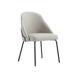 Picture of Grey Leatherette Dining Chair with Black Legs
