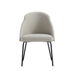 Picture of Grey Leatherette Dining Chair with Black Legs