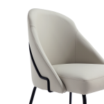 Picture of Grey Leatherette Dining Chair with Black Legs