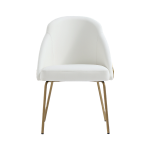 Picture of White Leatherette Dining Chair with Gold Legs