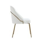Picture of White Leatherette Dining Chair with Gold Legs