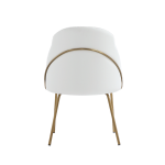 Picture of White Leatherette Dining Chair with Gold Legs