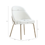 Picture of White Leatherette Dining Chair with Gold Legs or Black Legs