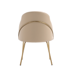 Picture of Tan Leatherette Dining Chair with Gold Legs